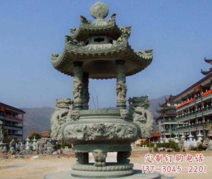 周口寺庙景观仿古石香炉