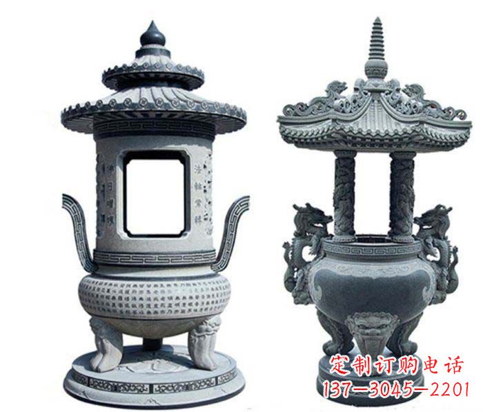 周口寺庙景观仿古香炉石雕