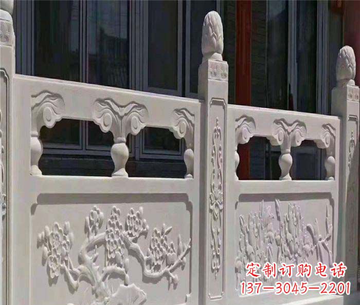 周口寺庙景观汉白玉石浮雕栏板 (2)