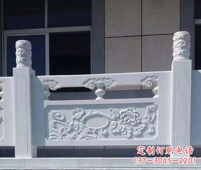 周口寺庙景观汉白玉石浮雕栏板 (4)
