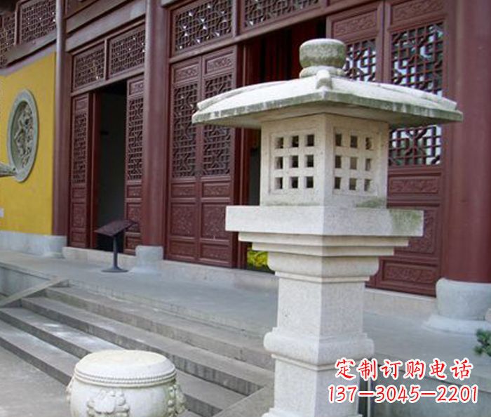 周口寺庙景观镂空石灯石雕