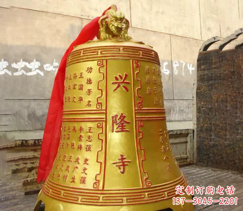 周口寺庙景观铜钟雕塑