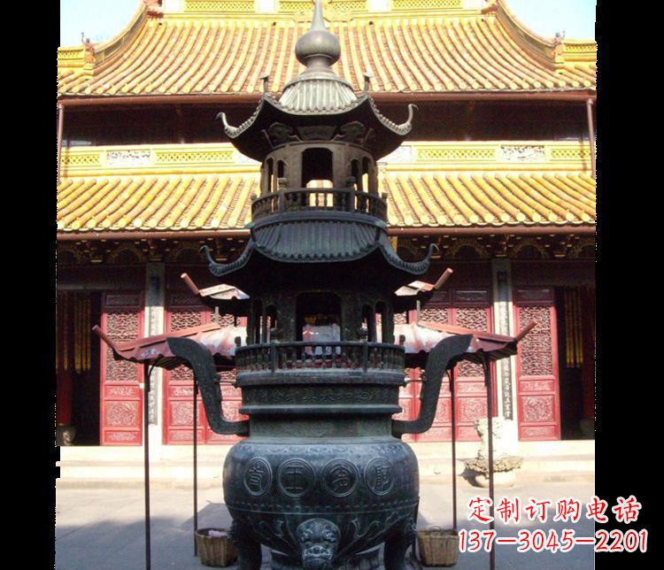 周口寺庙景观香炉铜雕