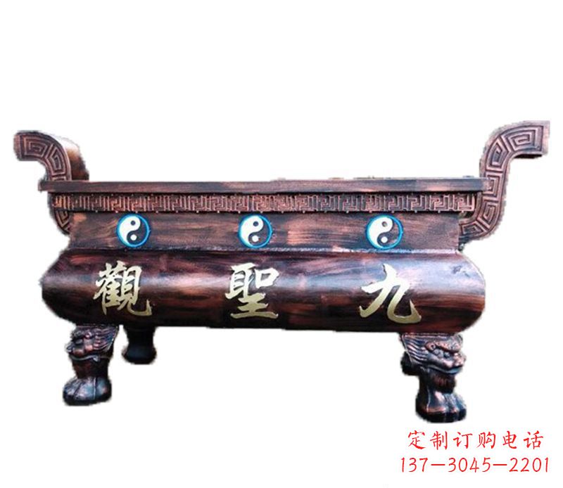 周口寺庙九龙香炉铜雕