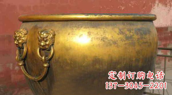 周口寺庙水缸铜雕 (2)