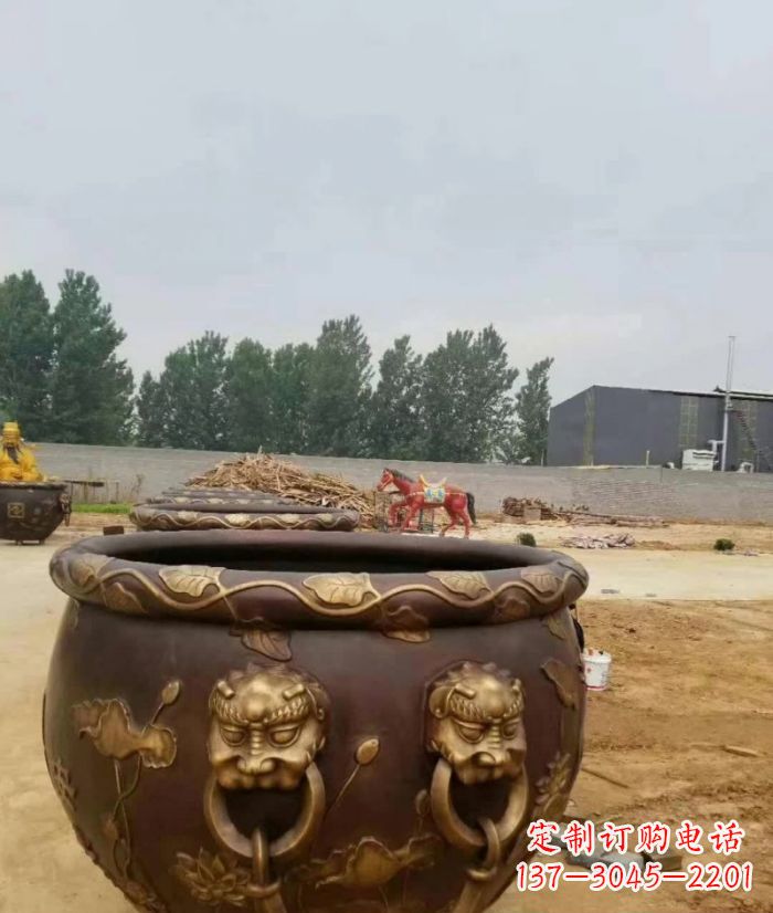 周口寺庙水缸铜雕 (4)