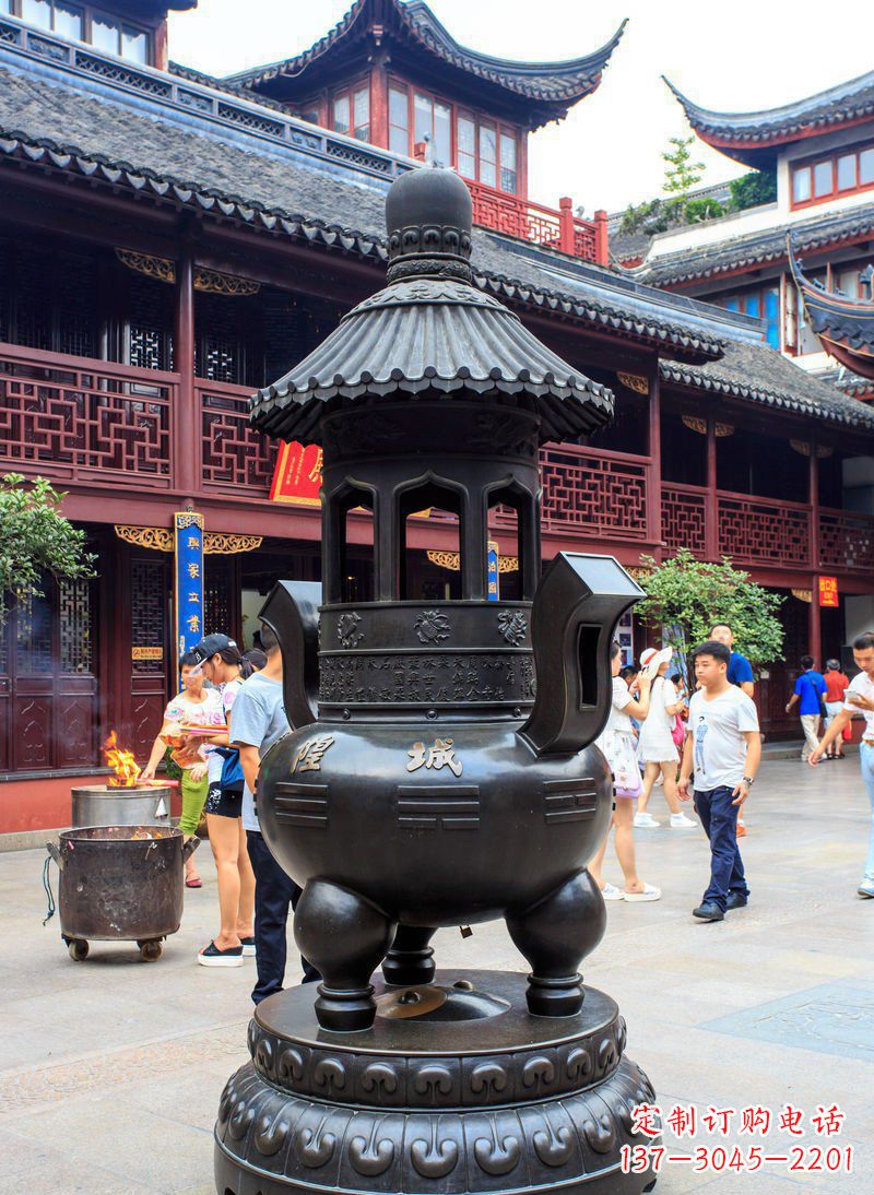 周口寺庙铜香炉铜雕 (2)