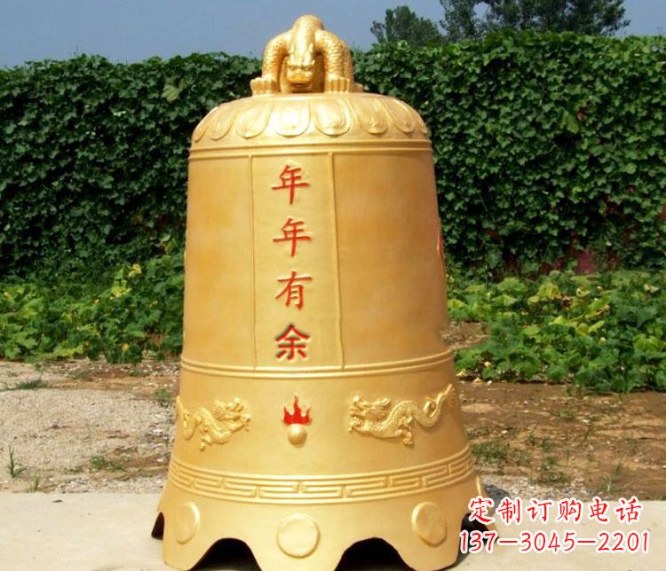 周口寺庙铜钟雕塑 (2)