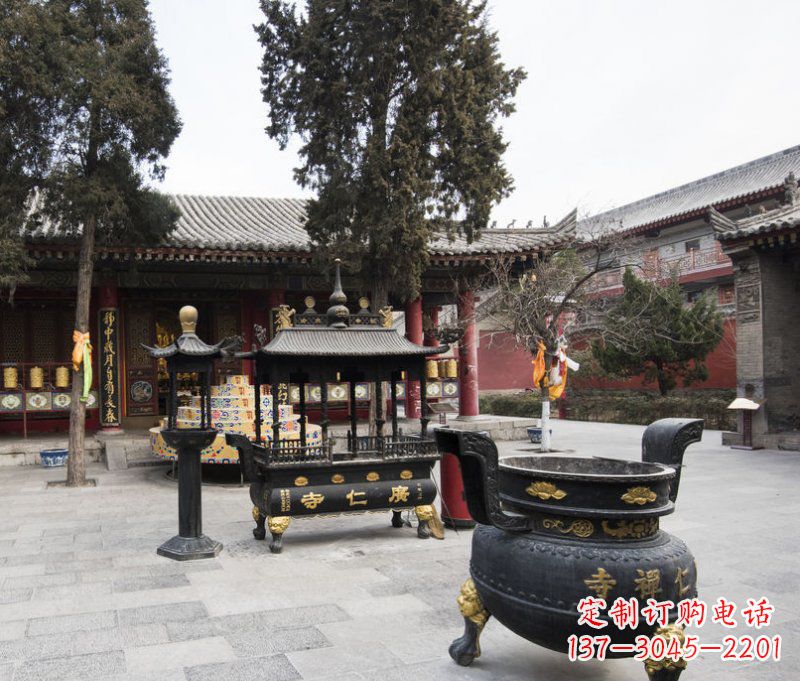 周口寺庙铜香炉铜雕