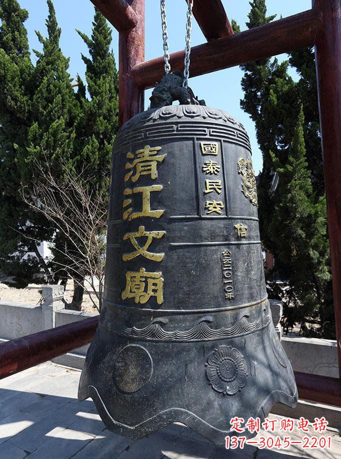 周口寺庙铜钟雕塑 (5)