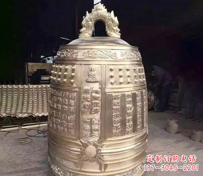 周口寺庙铜钟雕塑 (3)
