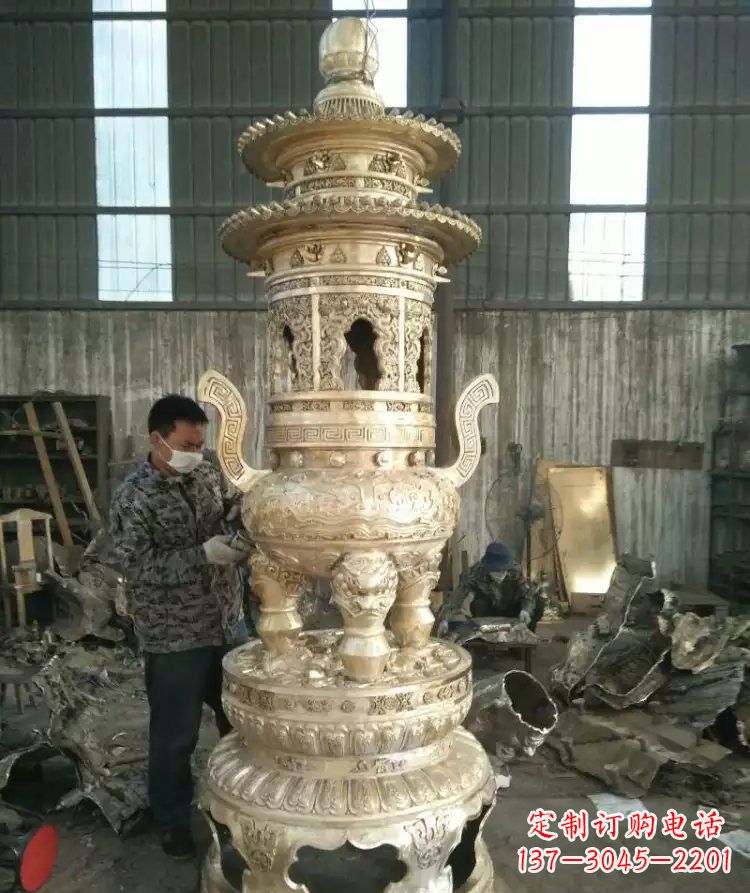 周口寺庙香炉铜雕 (5)