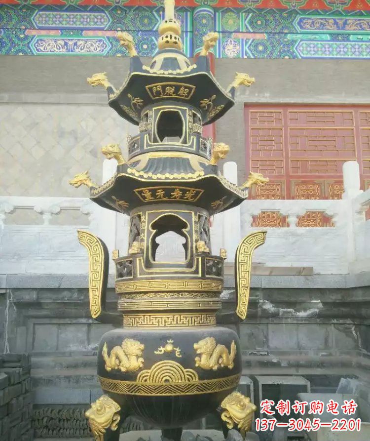 周口寺庙香炉铜雕_1