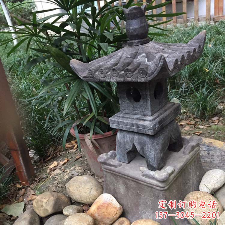 周口寺庙园林青石做旧仿古石灯