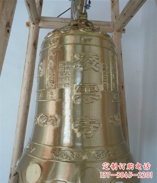 周口寺庙铸铜钟雕塑 (2)