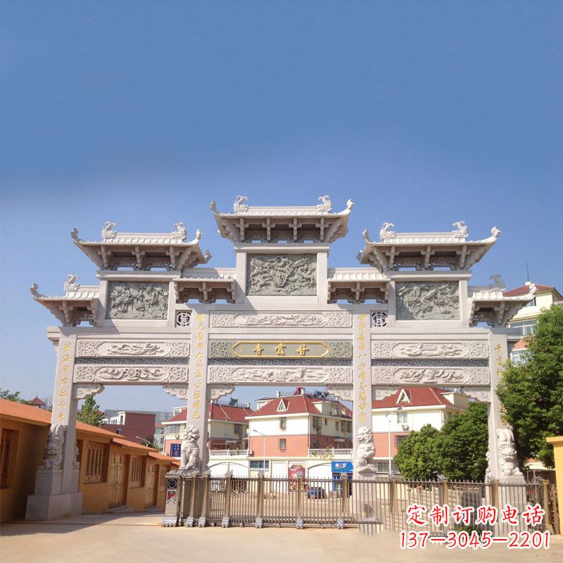 周口寺院大门石雕牌楼