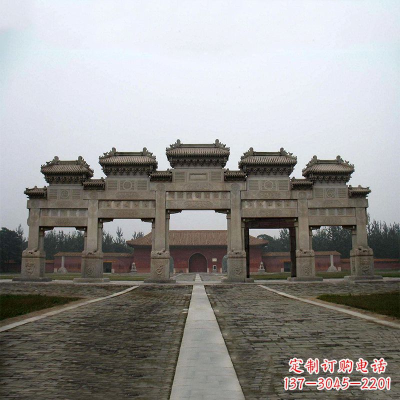 周口寺院五门石牌楼