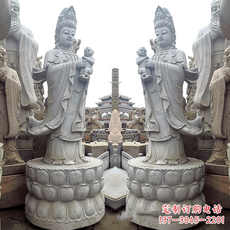 周口送子观音青石雕塑