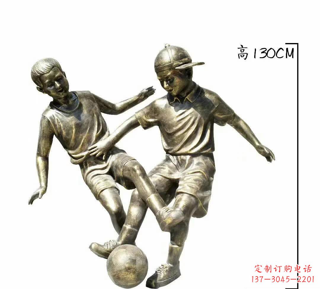 周口踢足球人物铜雕112