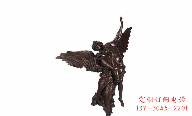 周口天使玻璃钢仿铜人物雕塑