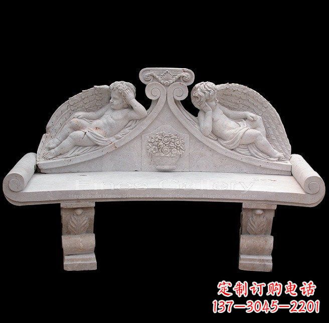周口天使石雕座椅公园景观雕塑