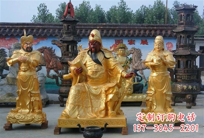 周口贴金关公铜雕