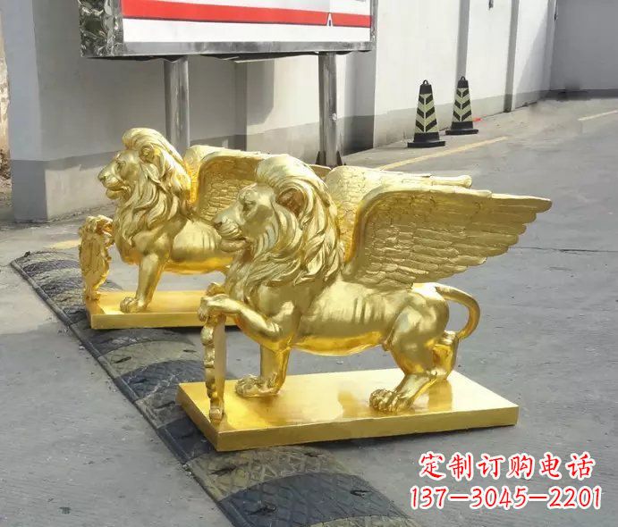 周口贴金圣马可飞狮铜雕