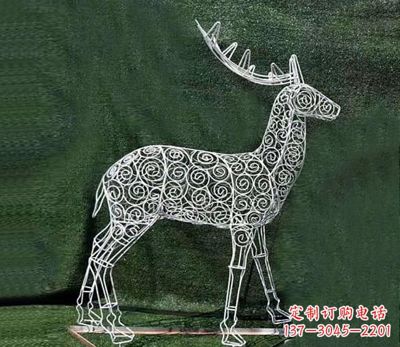 周口铁艺不锈钢镂空梅花鹿雕塑