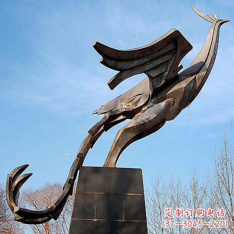 周口铜雕百鸟之王凤凰景观雕塑