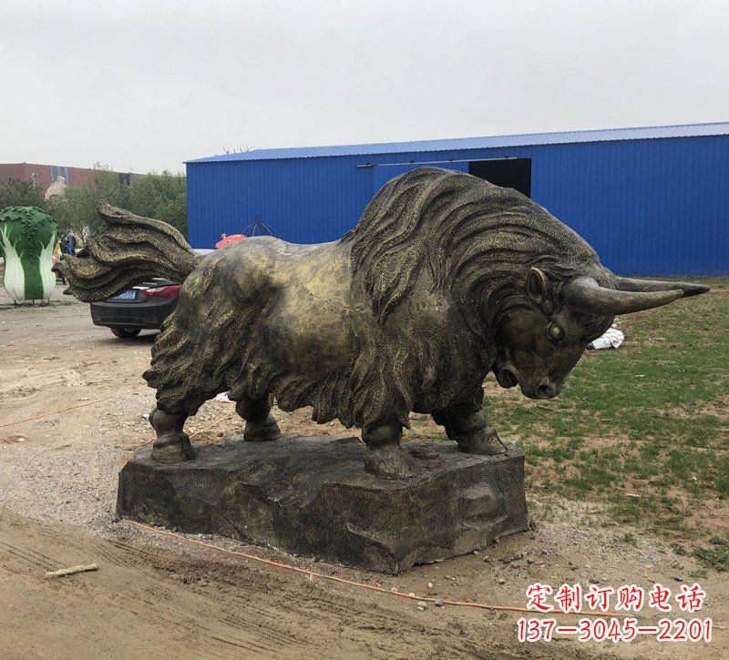 周口铜雕奔牛雕塑