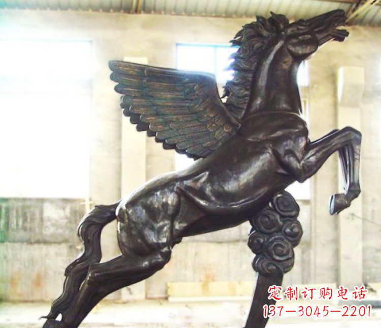 周口铜雕奔跑飞马雕塑