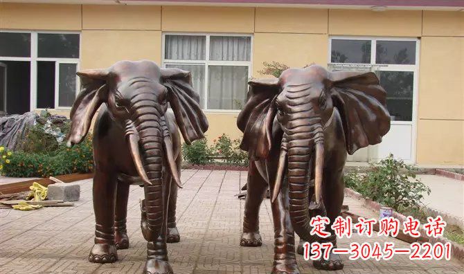 周口铜雕大象公司门口动物雕塑