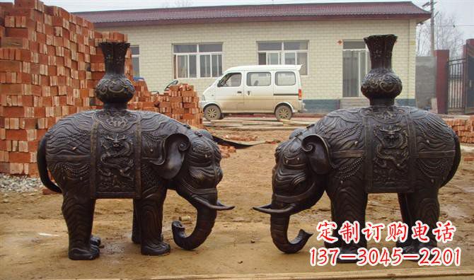 周口铜雕大象公园动物雕塑