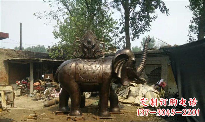 周口铜雕大象平安吉祥公园动物雕塑
