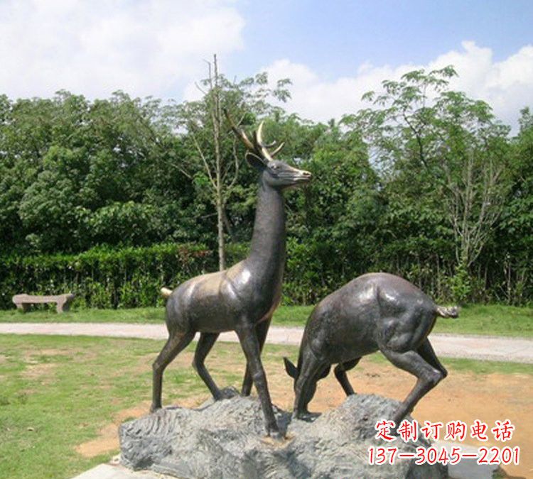 周口铜雕动物梅花鹿