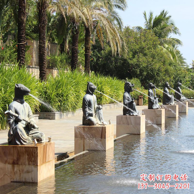 周口铜雕动物喷泉景观雕塑