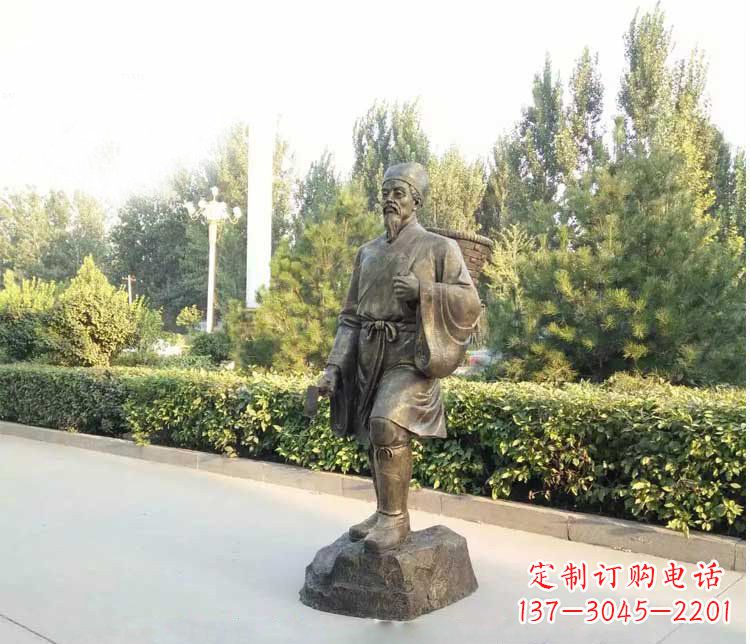 周口铜雕古代名医李时珍雕塑