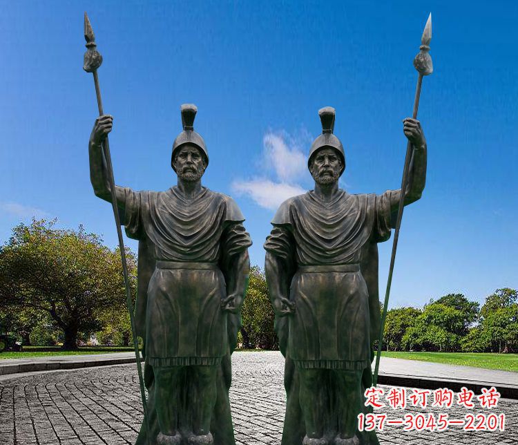 周口铜雕古罗马战士人物