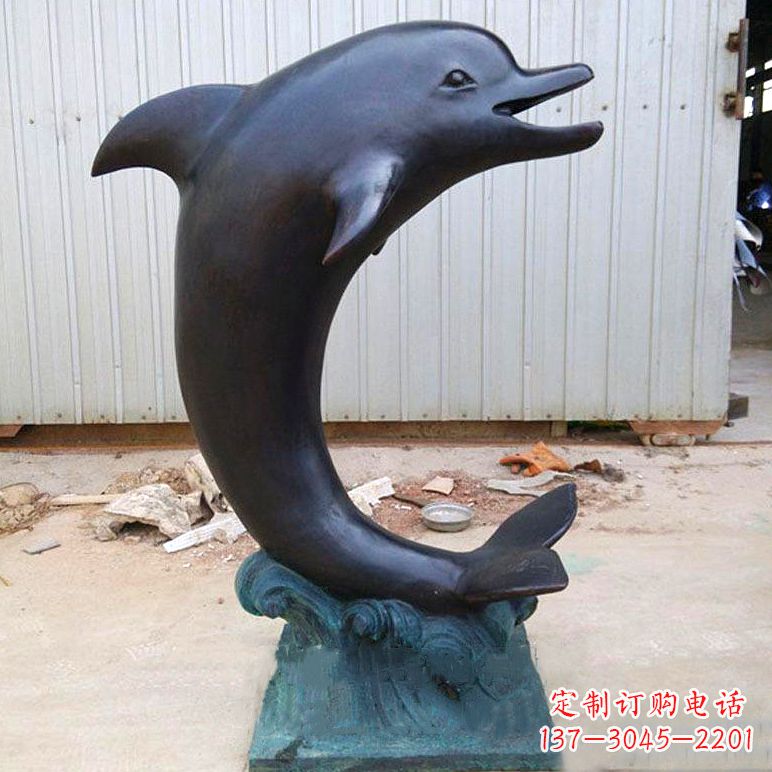 周口铜雕海豚雕塑