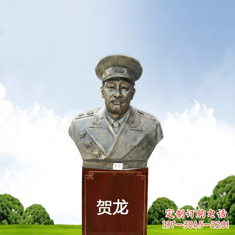 周口铜雕贺龙头像