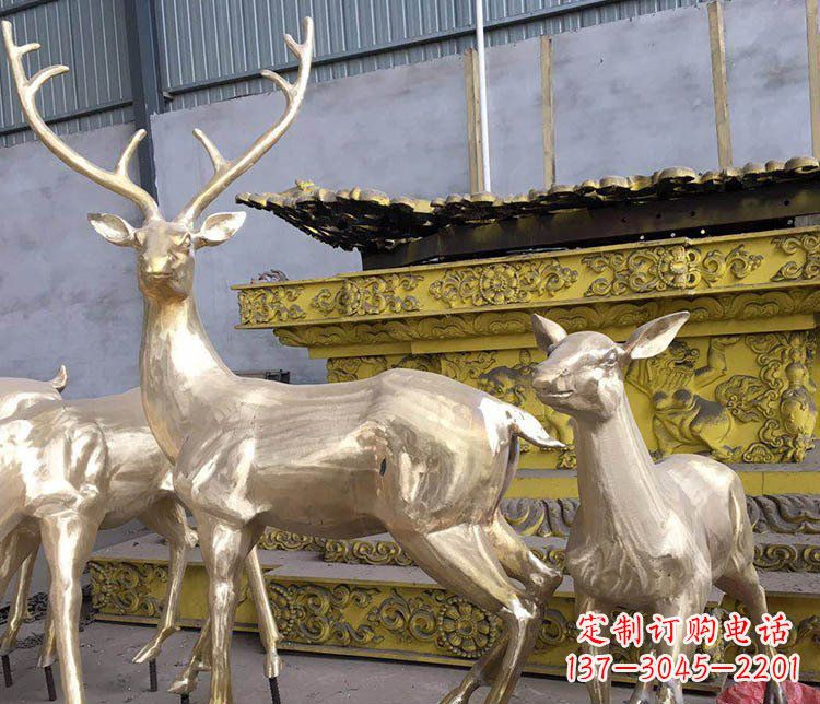 周口铜雕户外动物小鹿雕塑