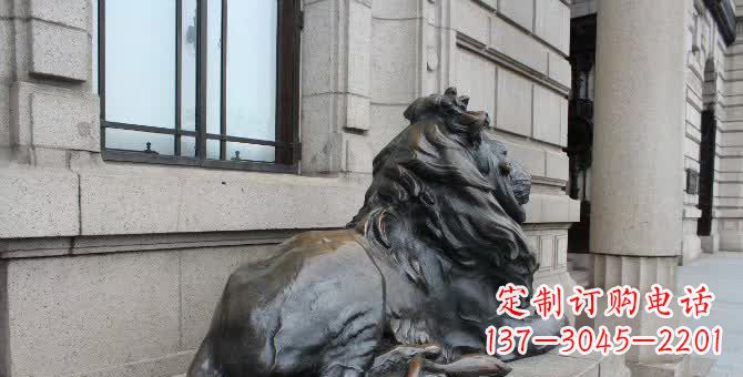 周口铜雕汇丰卧姿狮子