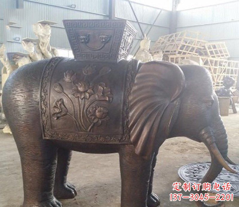 周口铜雕吉祥大象园林动物摆件