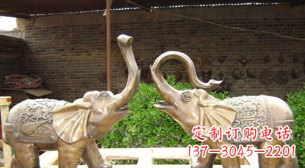 周口铜雕吉祥小象公园动物雕塑