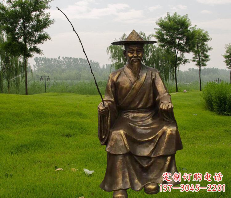 周口铜雕姜太公钓鱼