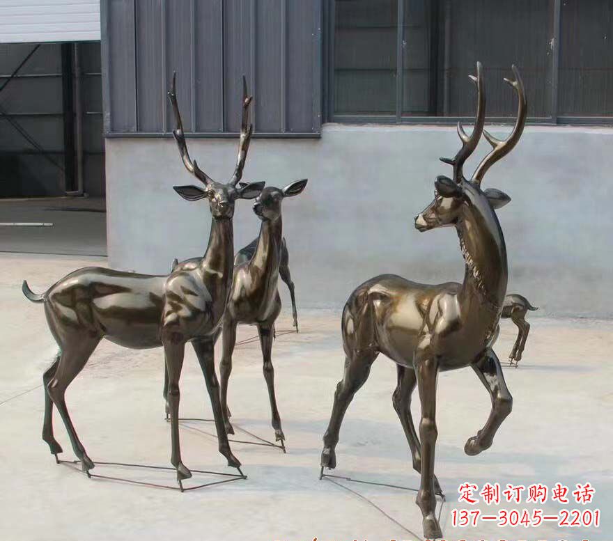 周口铜雕鹿群雕塑
