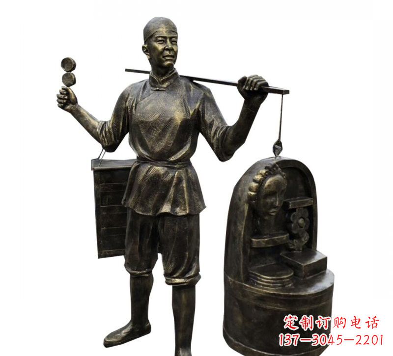 周口铜雕卖货郎