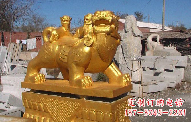 周口铜雕母子貔貅