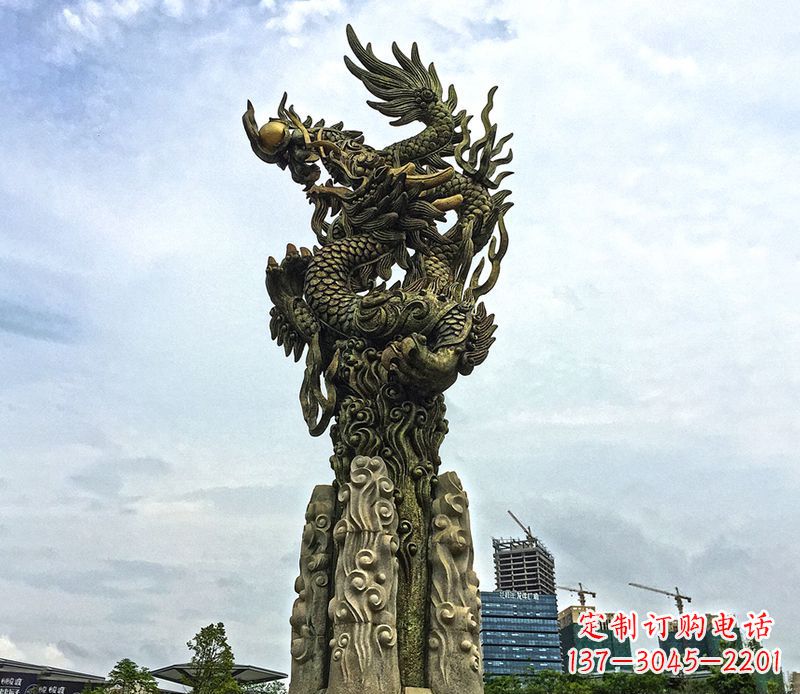 周口铜雕盘龙柱