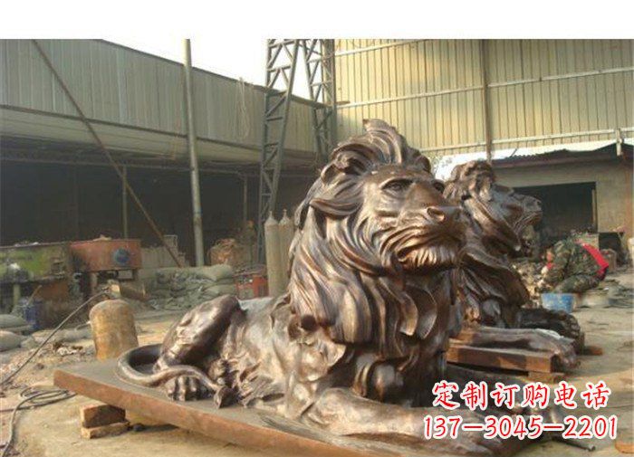 周口铜雕狮子公司门口雕塑